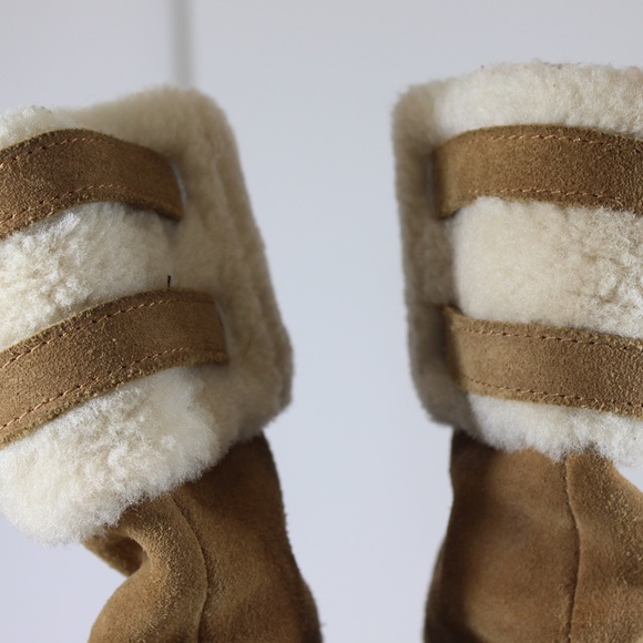 UGG Big Girls Sheepskin Shearling Top Slip On Beckham in Chestnut Girls Size 3 - Picture 5 of 15